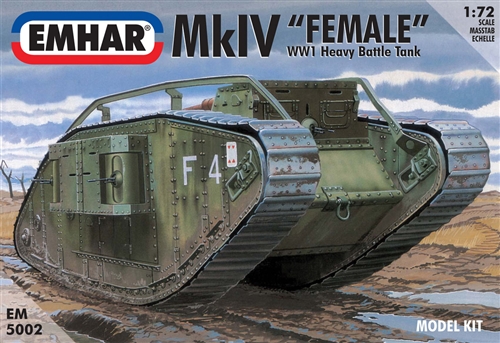 Сборная модель 1/72 Британский тяжёлый танк Mark IV «Female» (Emhar)