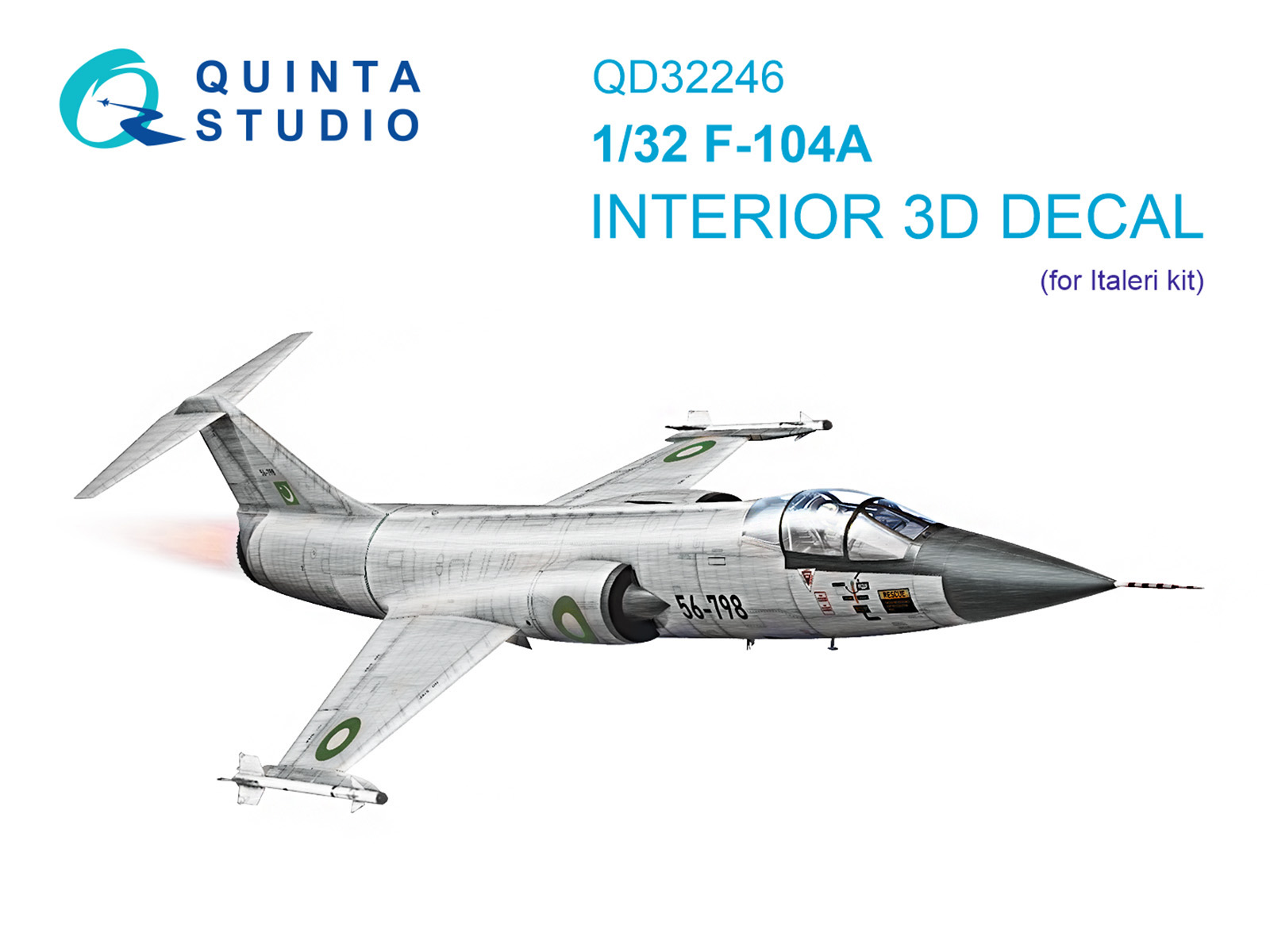 3D Декаль интерьера кабины F-104A (Italeri)