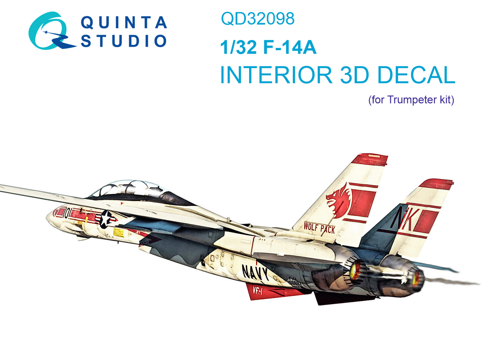 3D Декаль интерьера кабины F-14A (Trumpeter)