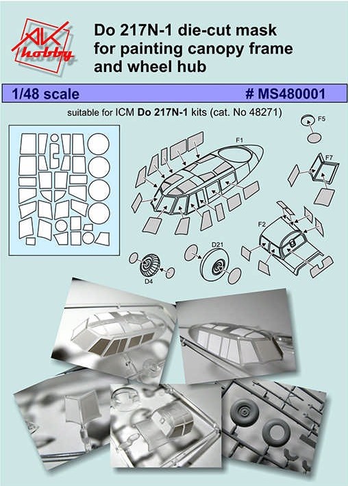 Окрасочная маска 1/48 Dornier Do-217N-1 (ICM) (A-Squared)