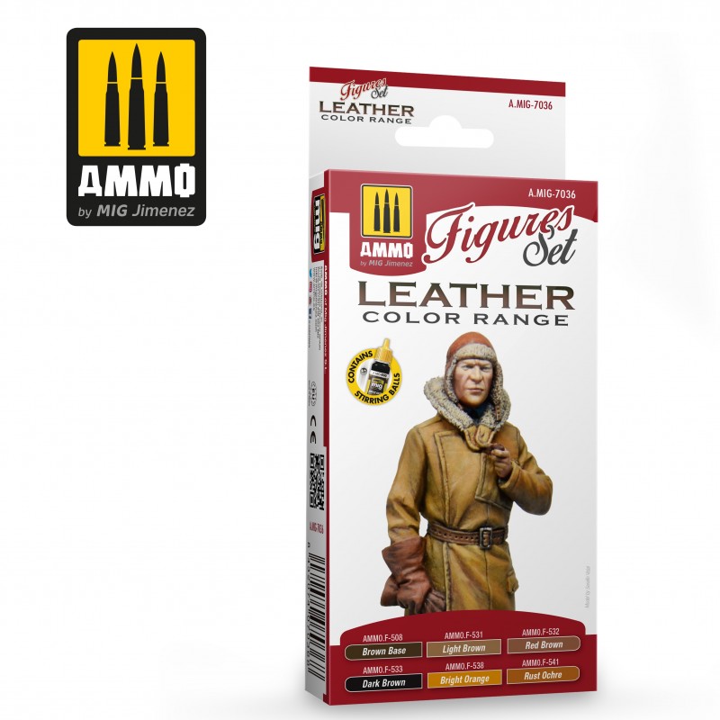 Набор акриловых красок Leather Figures Set (Ammo Mig) (6x17ml)