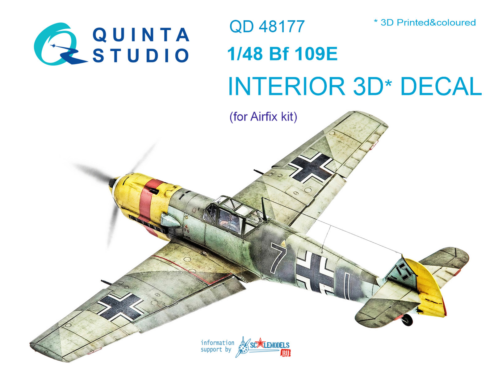 3D Декаль интерьера кабины Bf 109E (для модели Airfix)