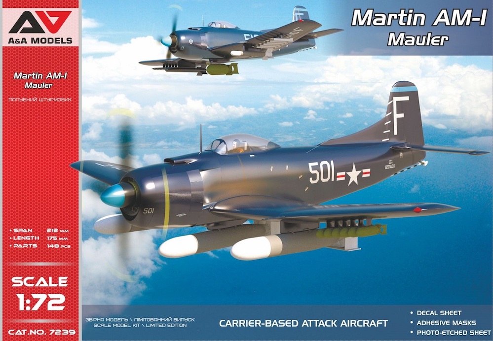 Сборная модель 1/72 Martin AM-1 'Mauler' Late Attack Aircraft (A & A Models)