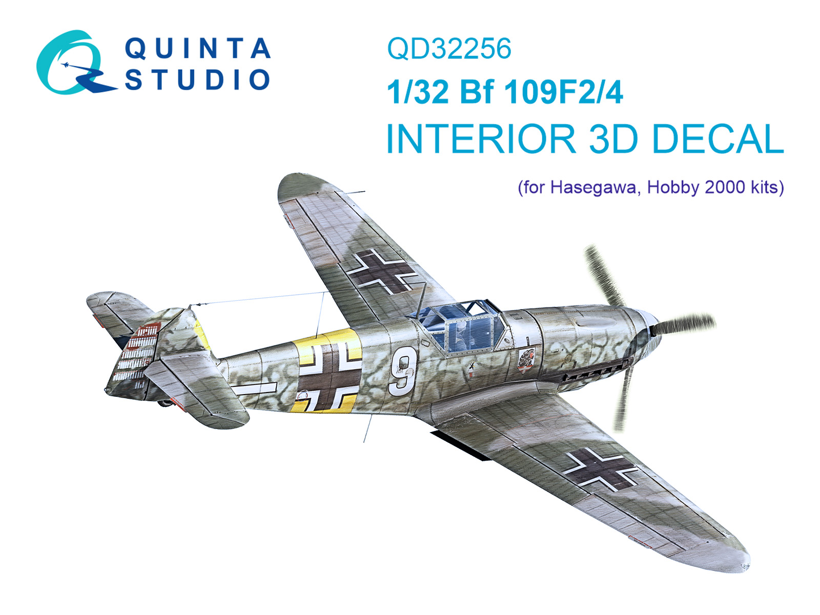3D Декаль интерьера кабины Bf 109F2/F4 (Hasegawa)