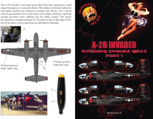 Декаль 1/48 Douglas A-26B Invader (2) (Bombshell)