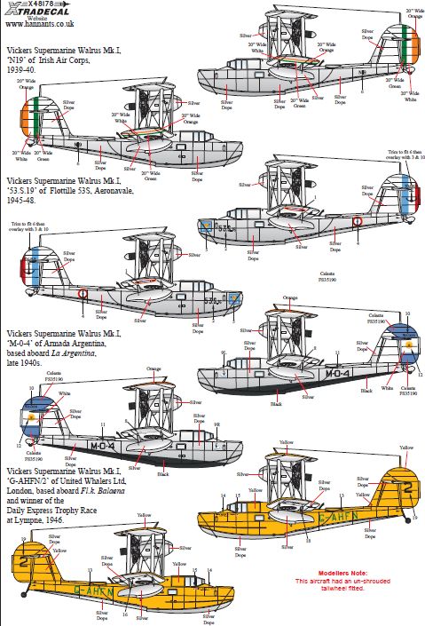 Декаль 1/48 Supermarine Walrus Mk.I Collection Pt 2 (5) (Xtradecal)