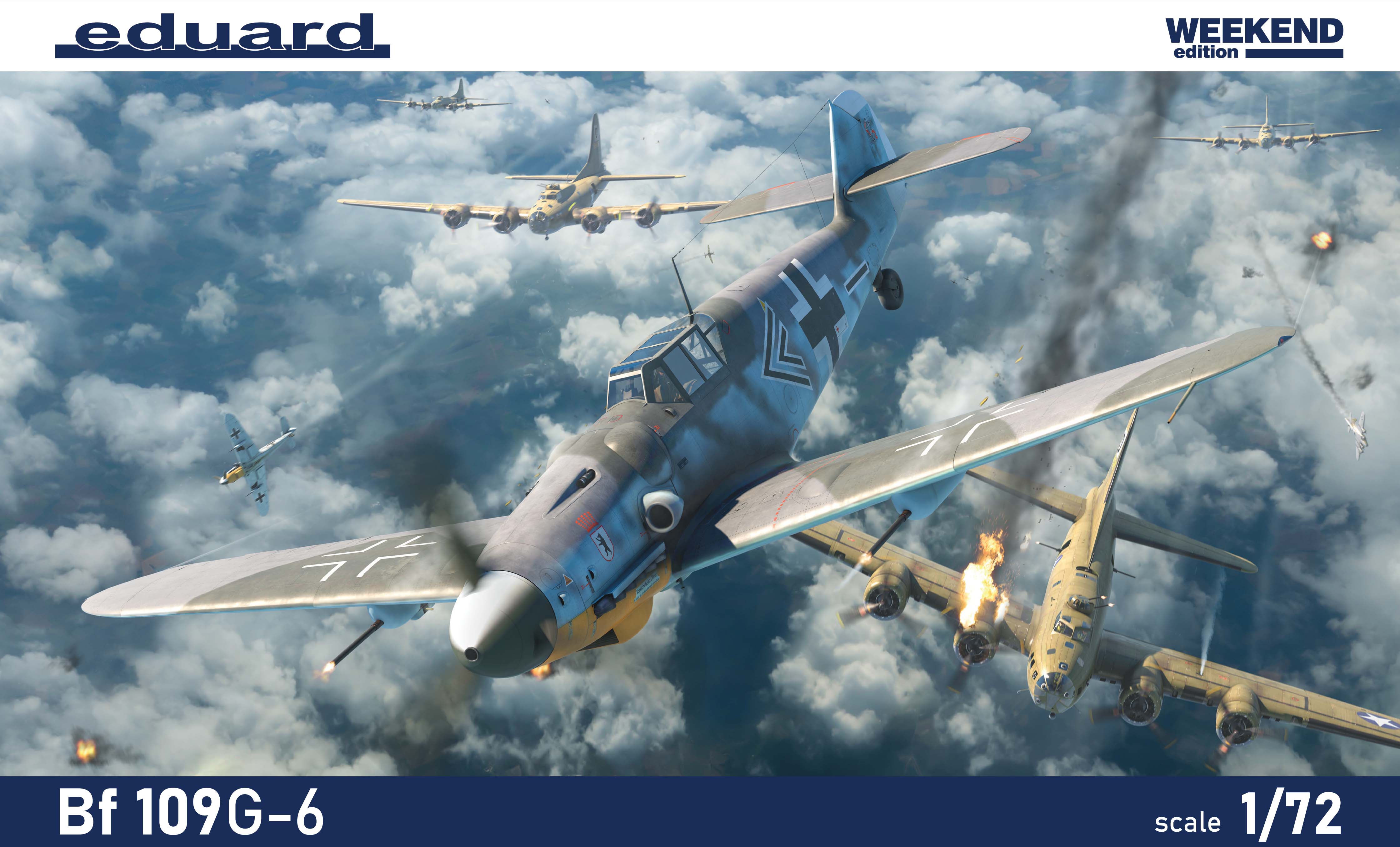 Сборная модель 1/72 Messerschmitt Bf-109G-6 The Weekend edition (Eduard kits) (мятая упаковка)