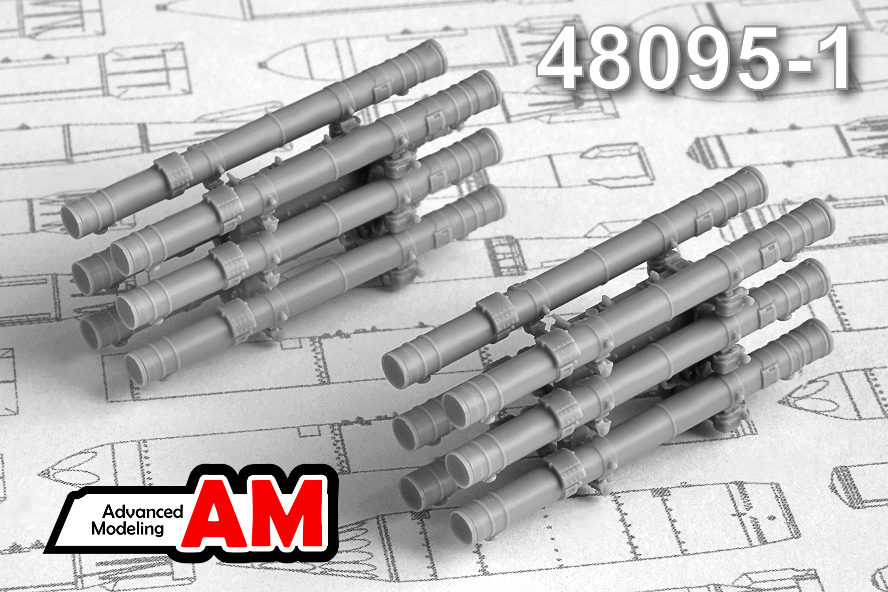 Дополнения из смолы 1/48 УР 9м120 «Атака» с АПУ-6 (Advanced Modeling)