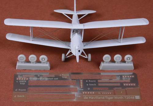 Фототравление 1/72 Имитации расчалок на de Havilland Dh.82a Tiger Moth + колёса (для модели Airfix)