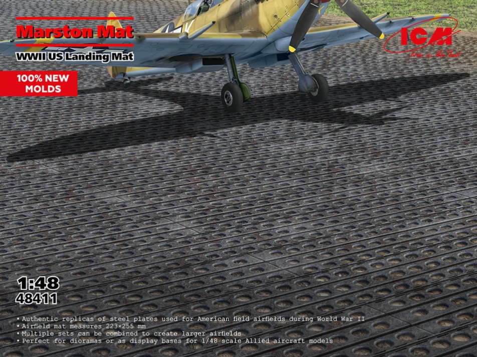 Основание для диорам 1/48 Marston Mat - US WWII Landing Mat (ICM)