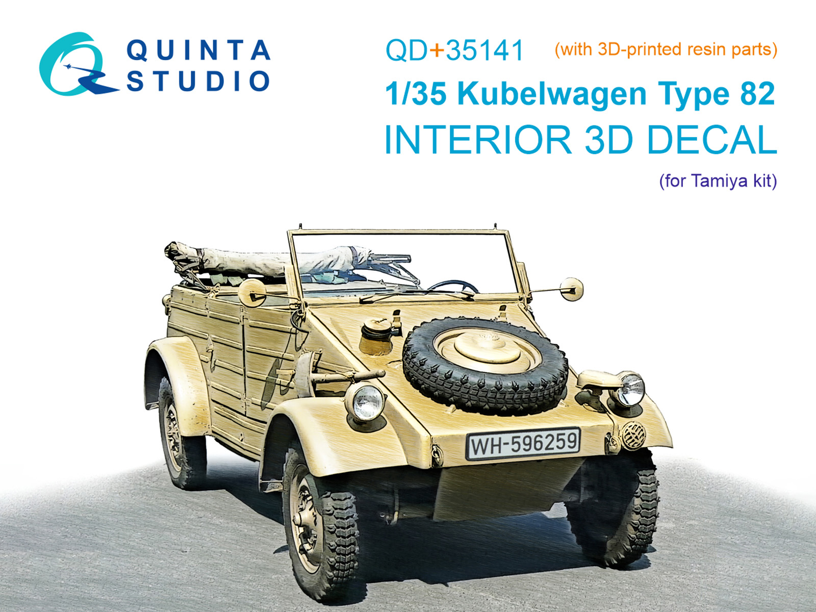 3D Декаль интерьера кабины Kubelwagen Type 82 (Tamiya) (с 3D-печатными деталями)