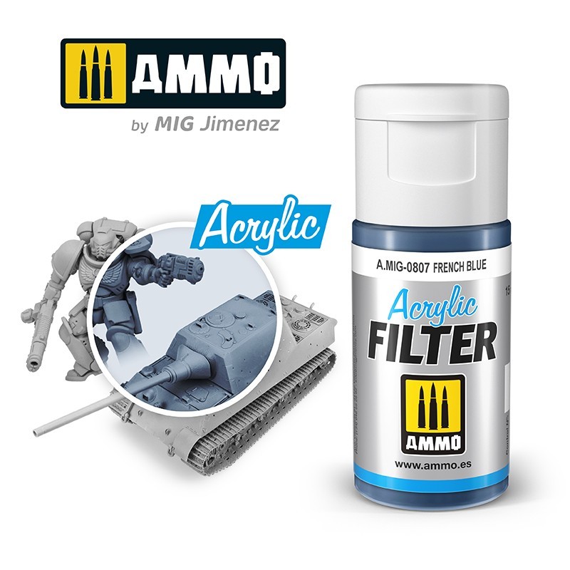 Акриловый фильтр ACRYLIC FILTER French Blue (15mL) (Ammo Mig)