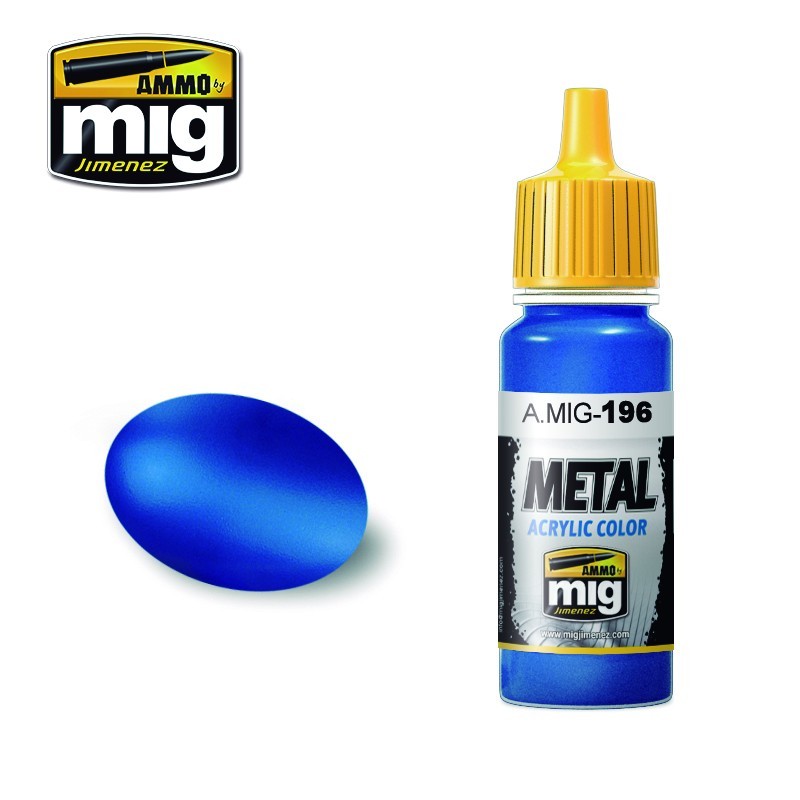 Краска акриловая WARHEAD METALLIC BLUE (синий металлик для боеголовок) (Ammo Mig) (17ml)