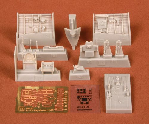 Дополнения из смолы 1/48 Ki-43 Hayabusa (Oscar) Cockpit set (HAS)