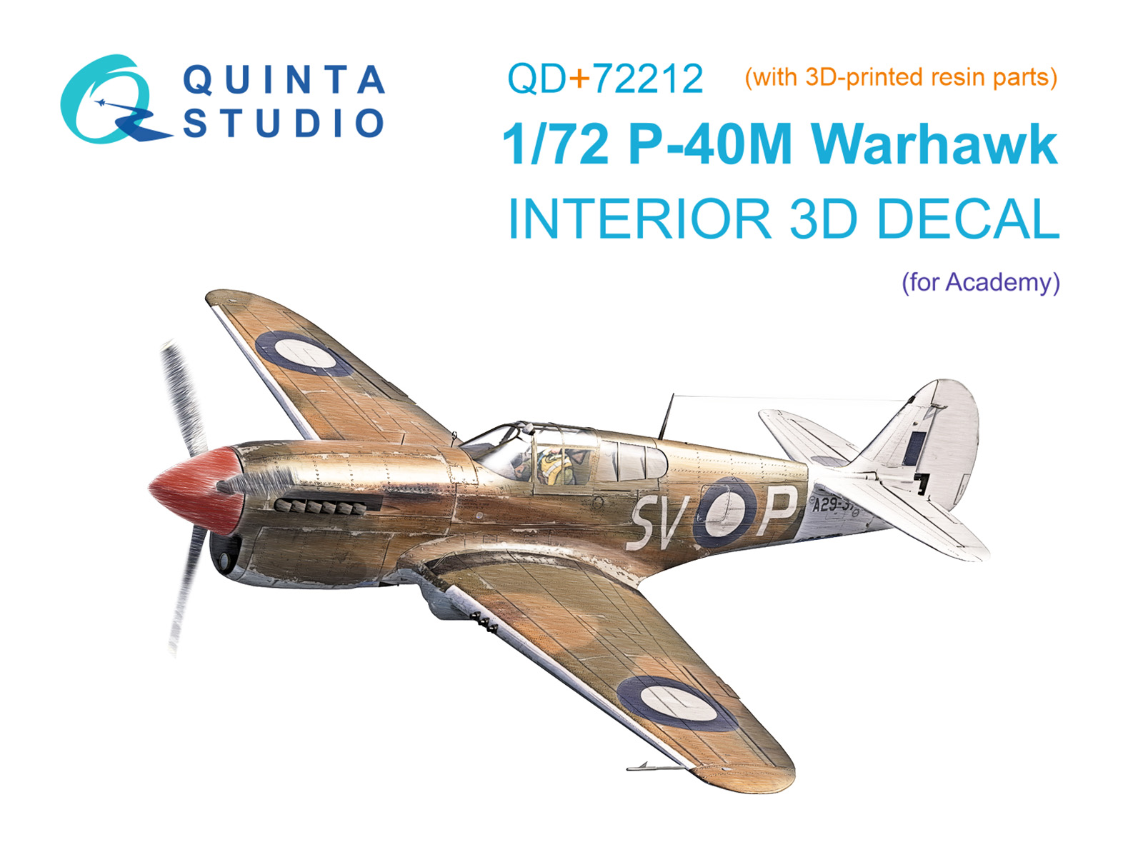 3D Декаль интерьера кабины P-40M Warhawk (Academy) (с 3D-печатными деталями)
