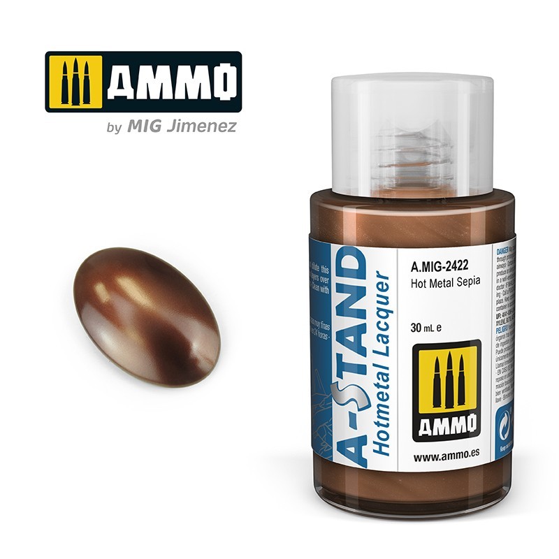 Лак (горячий металл) A-STAND Hot Metal Sepia (Ammo Mig) (30ml)