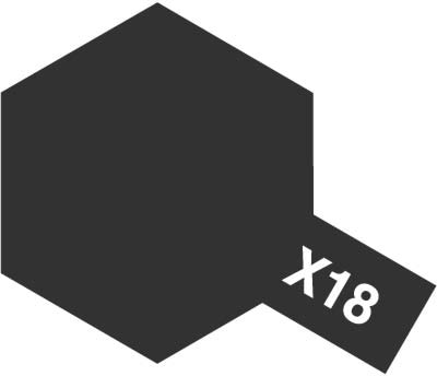 Краска акриловая Acrylic Mini X-18 Semi Gloss Black (Tamiya) (10ml)