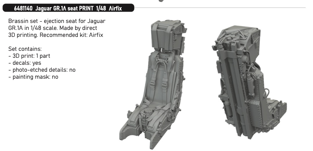 Дополнения из смолы 1/48 Катапультное кресло Sepecat Jaguar GR.1A (для модели Airfix) 