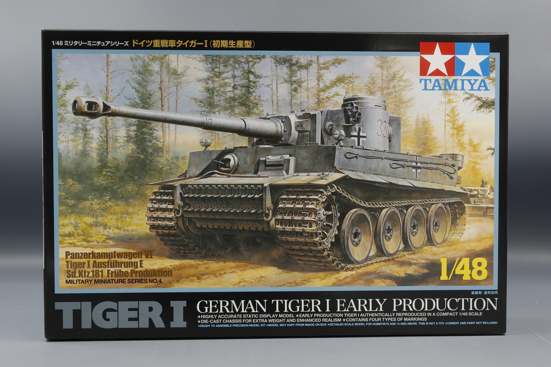 Сборная модель 1/48 Немецкий танк Тигр I (ранняя версия) (Tamiya)