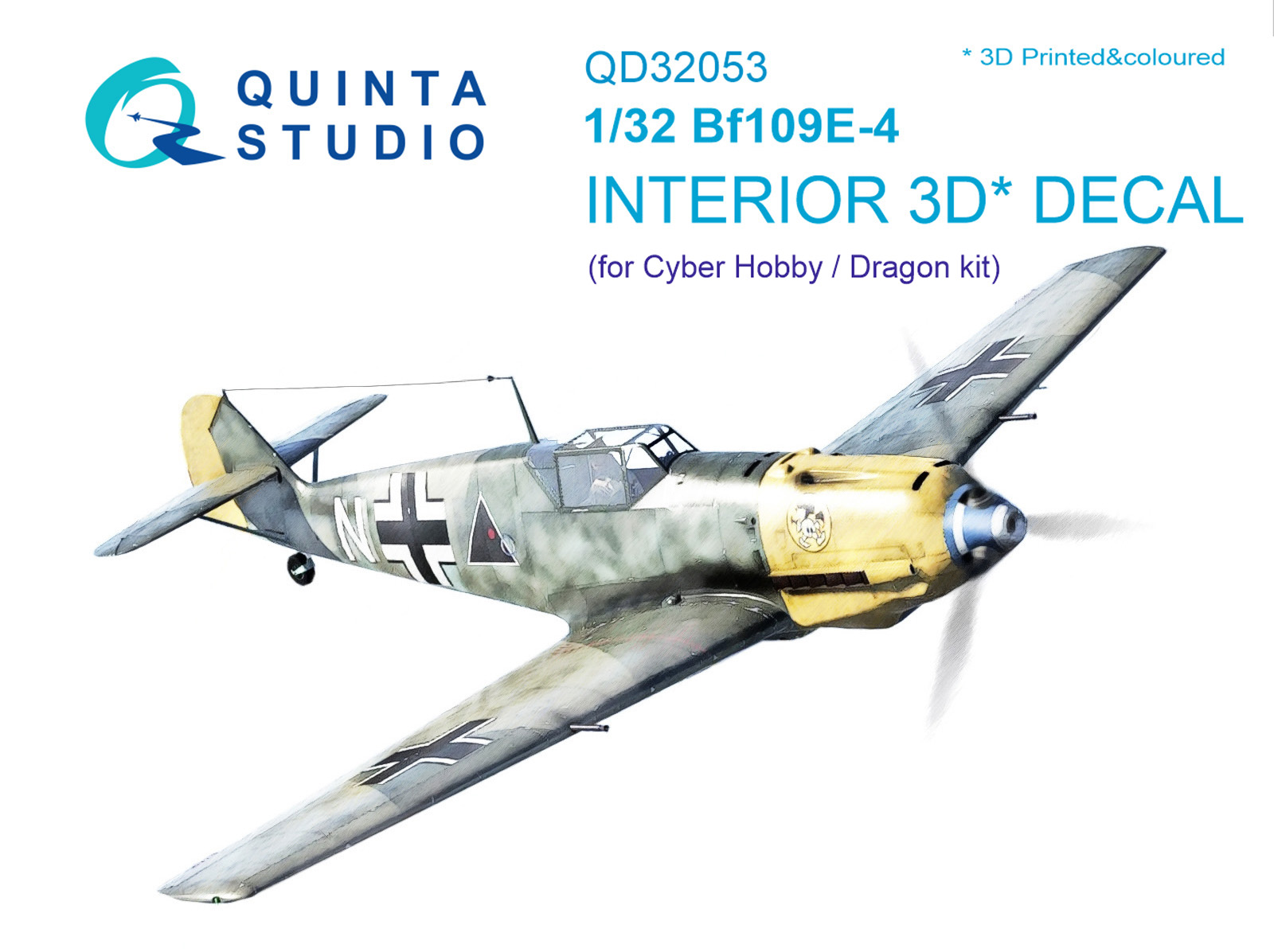 3D Декаль интерьера кабины Bf 109E-4 (для модели Cyber-hobby/Dragon)