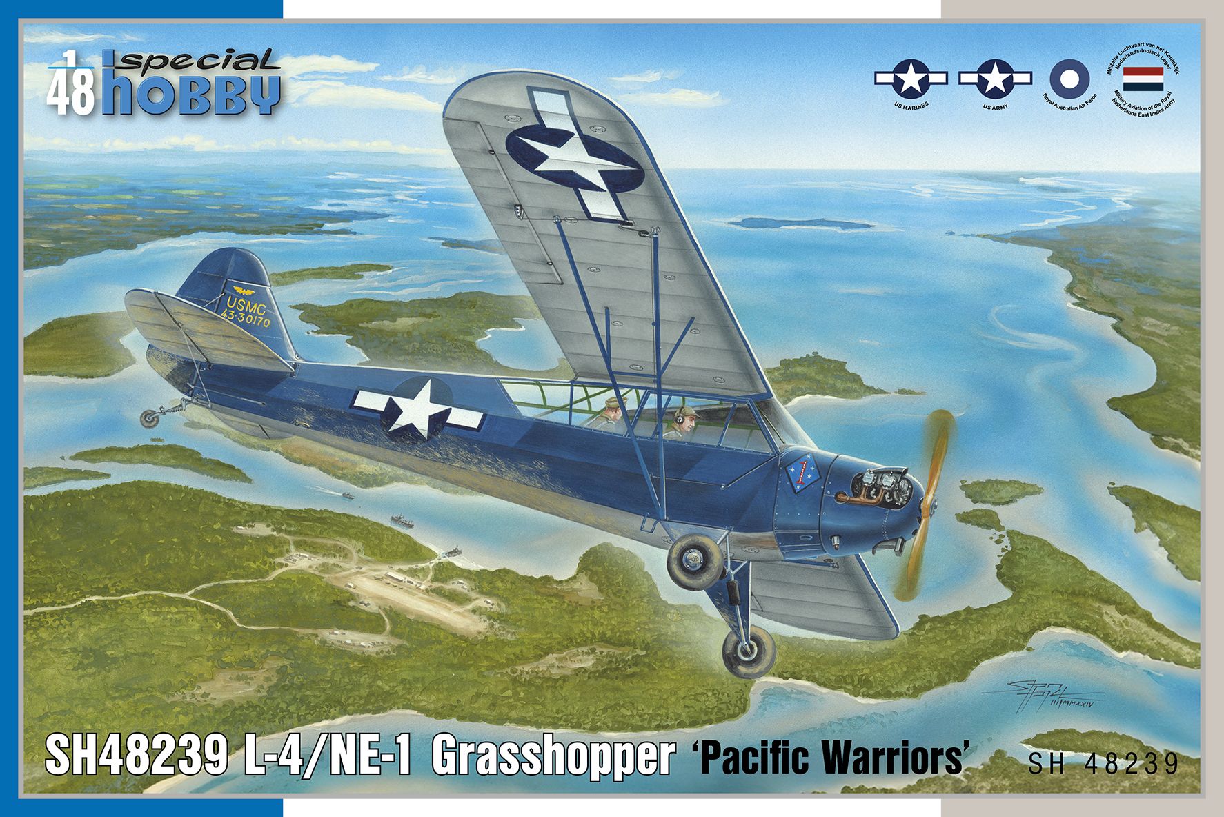 Сборная модель 1/48 L-4/NE-1 Grasshopper 'Pacific Warriors' (Special Hobby)