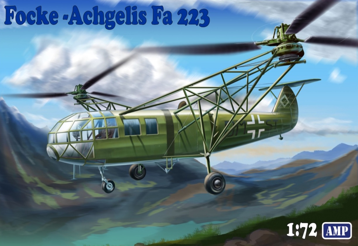 Сборная модель 1/72 Focke-Achgelis Fa-223 Luftwaffe (AMP) (повреждённая коробка)