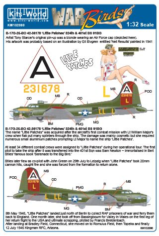 Декаль 1/32 Boeing B-17G Flying Fortress 42-31678 'Little Patches' (Kits-World)