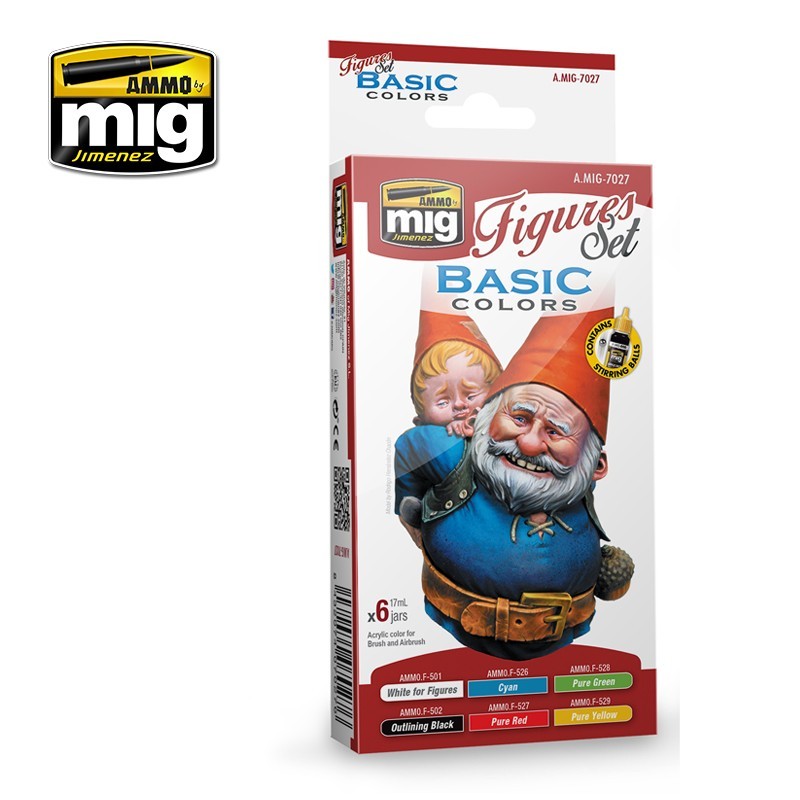 Набор акриловых красок Basic Colors Figures Set (Ammo Mig) (4x17ml)