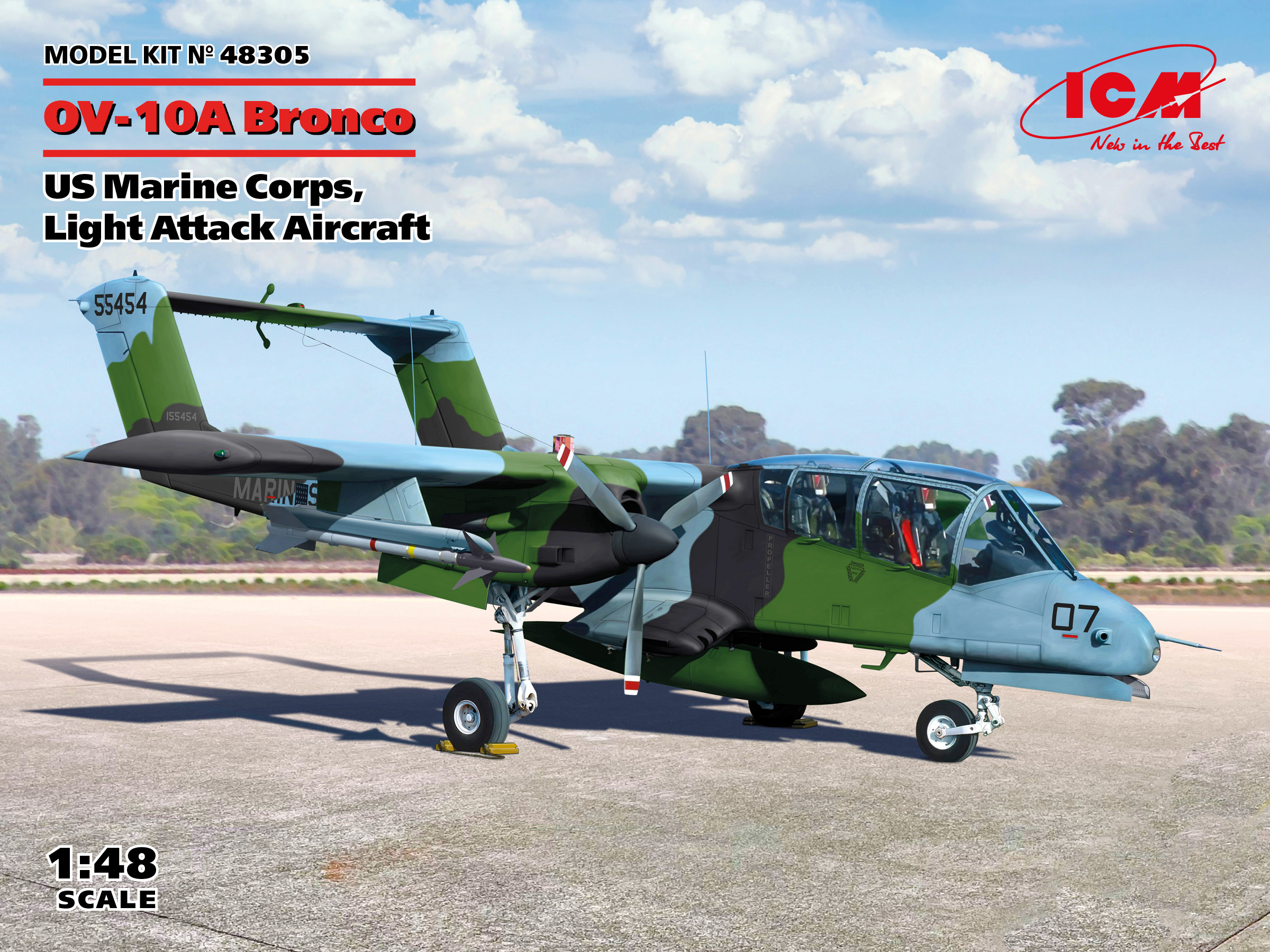 Сборная модель 1/48 North-American/Rockwell OV-10А Bronco US Marine Corps (ICM)