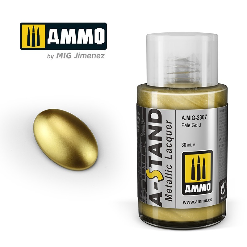 Лак металлик A-STAND Pale Gold (Ammo Mig) (30ml)