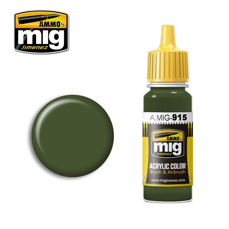 Краска акриловая OLIVGRUN SHADOW (Оливково-зеленый тень) (Ammo Mig) (17ml)
