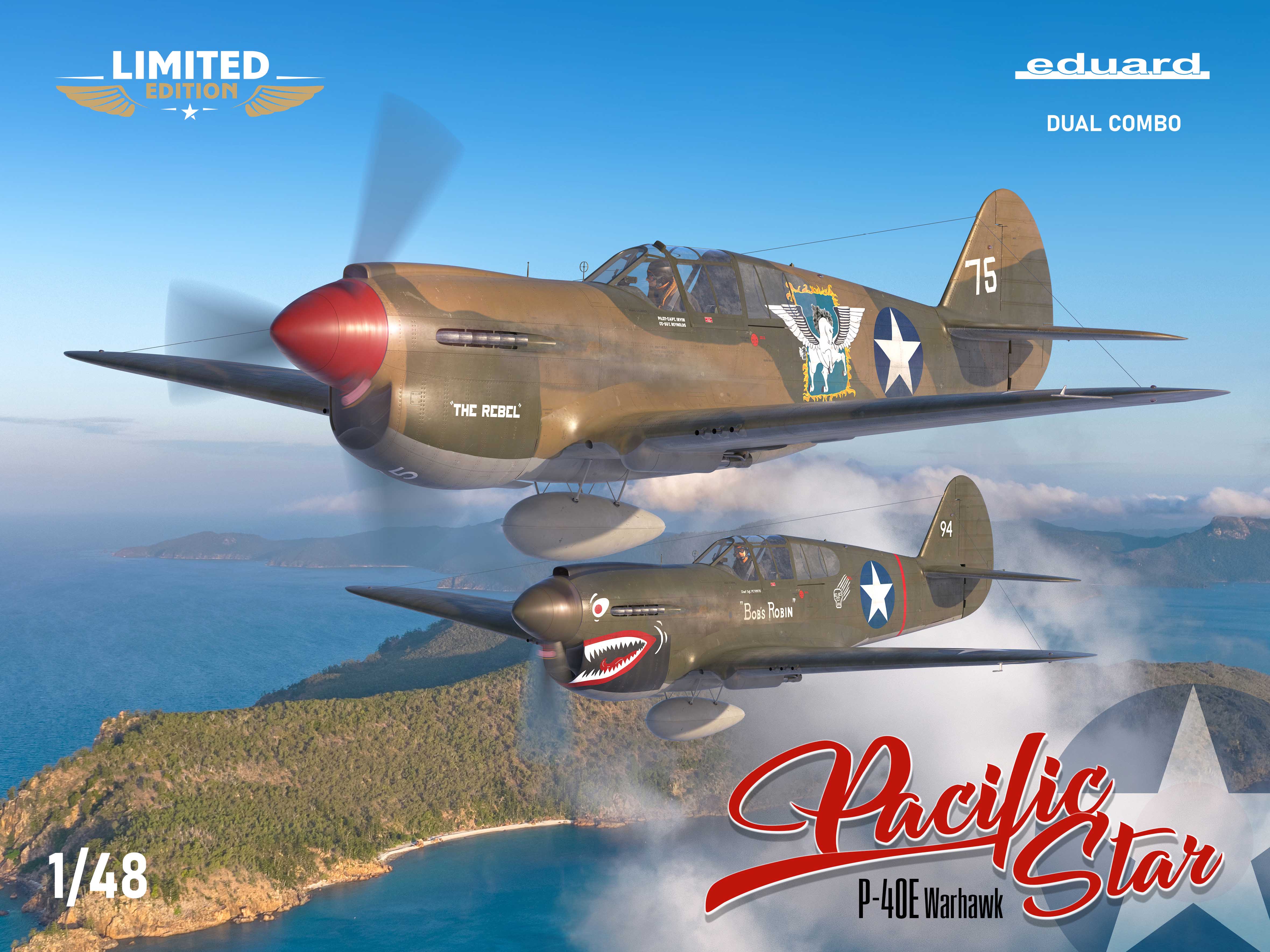 Сборная модель 1/48 PACIFIC STAR Curtiss P-40E Warhawk DUAL COMBO (Eduard kits)
