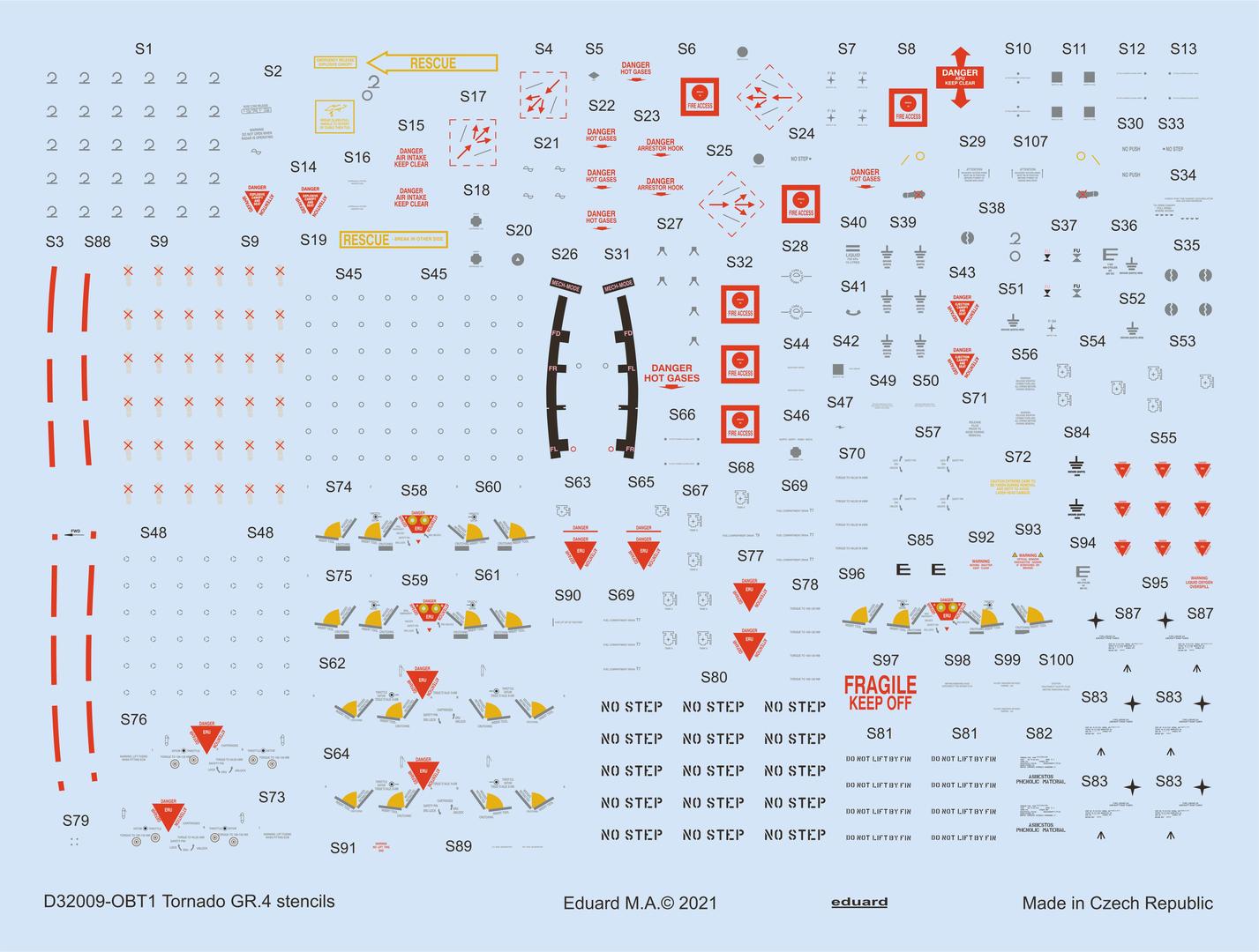 Декаль 1/32 Tornado GR.4 stencils (ITAL/REV)