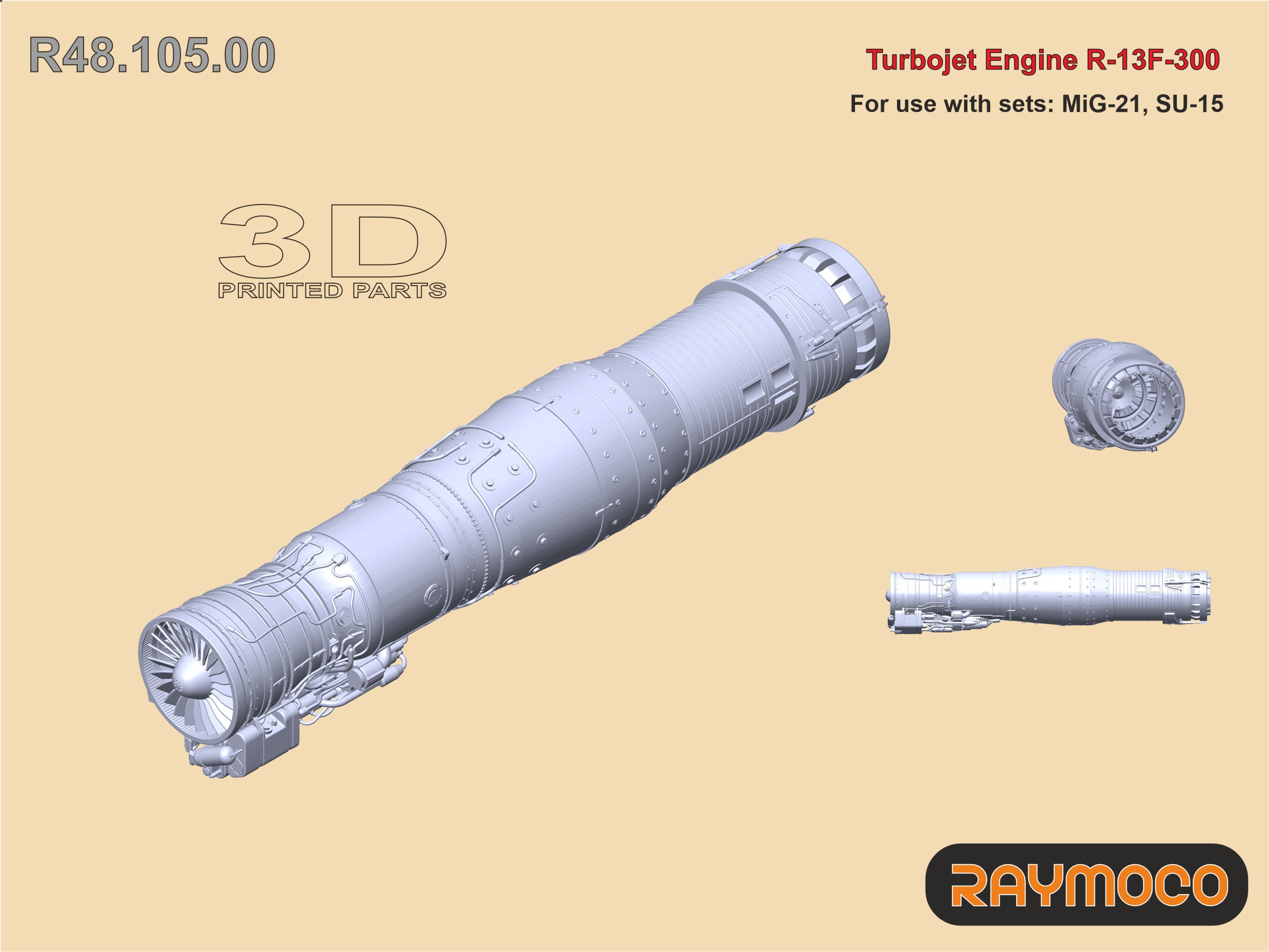 Дополнения из смолы 1/48 Turbo Jet Engine R-13F-300 (Raymoco)