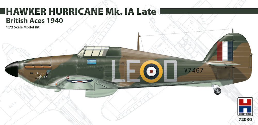 Сборная модель 1/72 Hawker Hurricane Mk.Ia Late version (Hobby 2000)