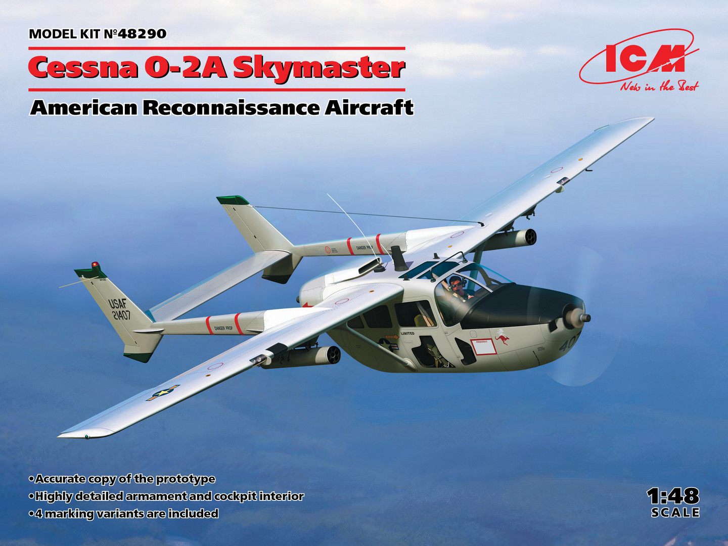 Сборная модель 1/48 Cessna O-2A Skymaster American (ICM)