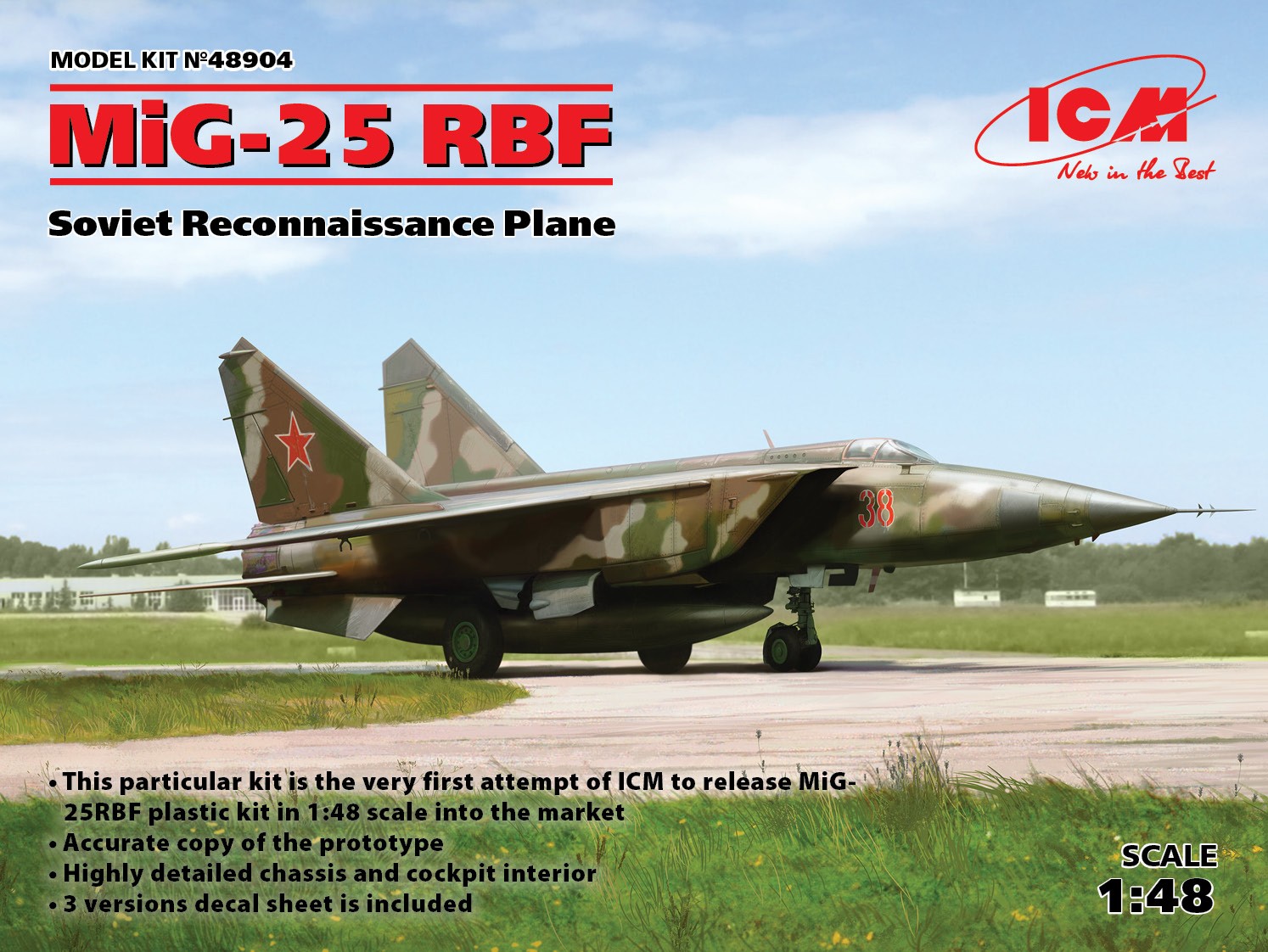 Сборная модель 1/48 Микоян МиГ-25РБФ Советский самолёт-разведчик (ICM)