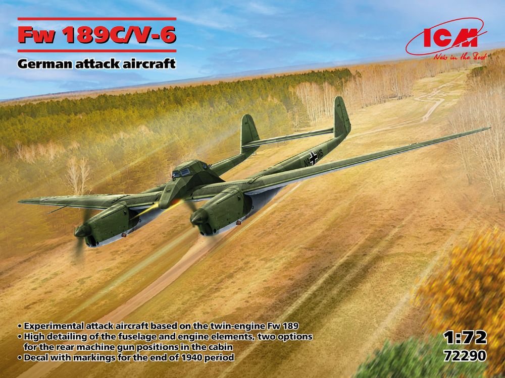 Сборная модель 1/72 Fw 189C/V-6 German Attack Aircraft (ICM)