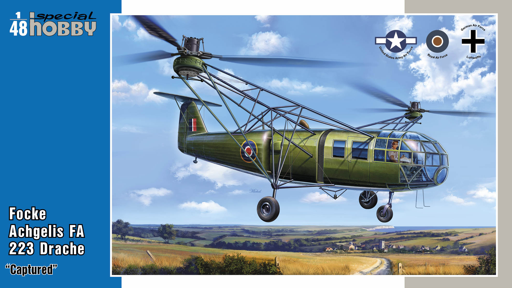 Сборная модель 1/48 Focke Achgelis FA 223 Drache 'Captured' (Special Hobby)