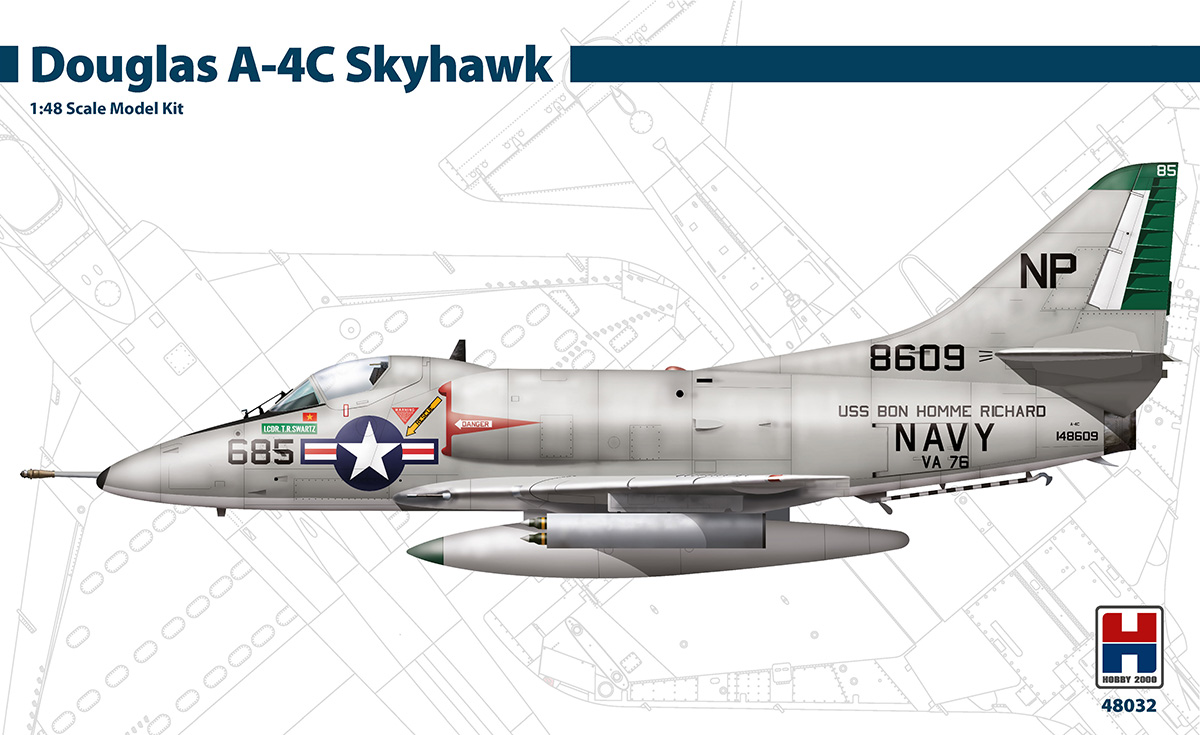 Сборная модель 1/48 Douglas A-4C Skyhawk  (Hobby 2000) (повреждённая упаковка)