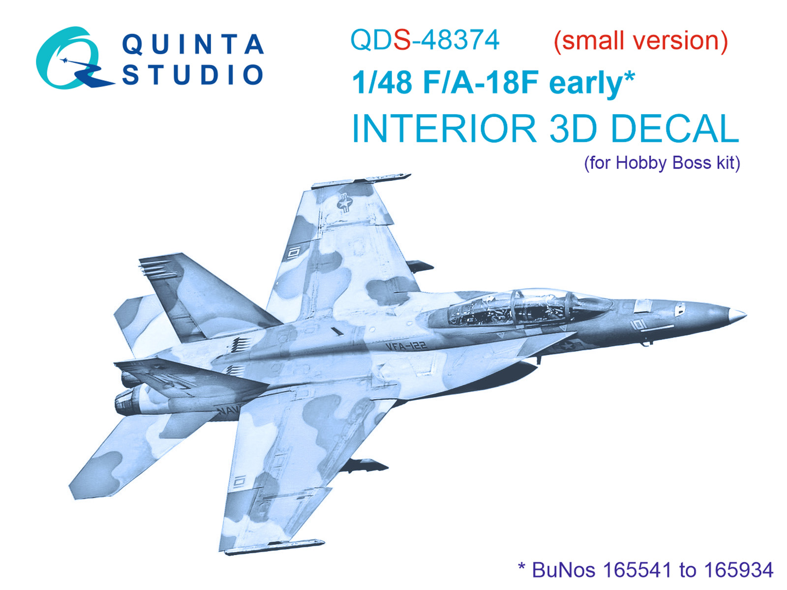 3D Декаль интерьера кабины F/A-18F early (Hobby Boss) (Малая версия)