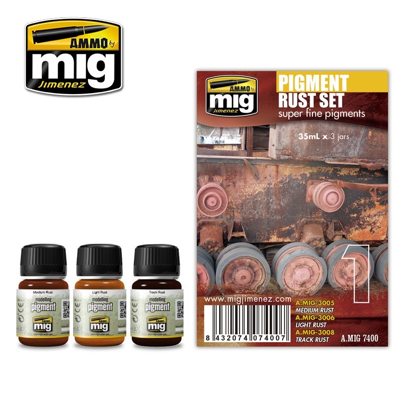 Набор пигментов Pigment Rust Set (3x35mL) (Ammo Mig)