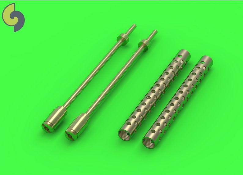 Дополнения из латуни 1/35 Browning M1919 .30 cal machine gun barrels-two piece muzzle (2pcs) 