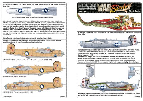 Декаль 1/72 Consolidated B-24J Liberator 'Dragon and his Tail' (Kits-World)