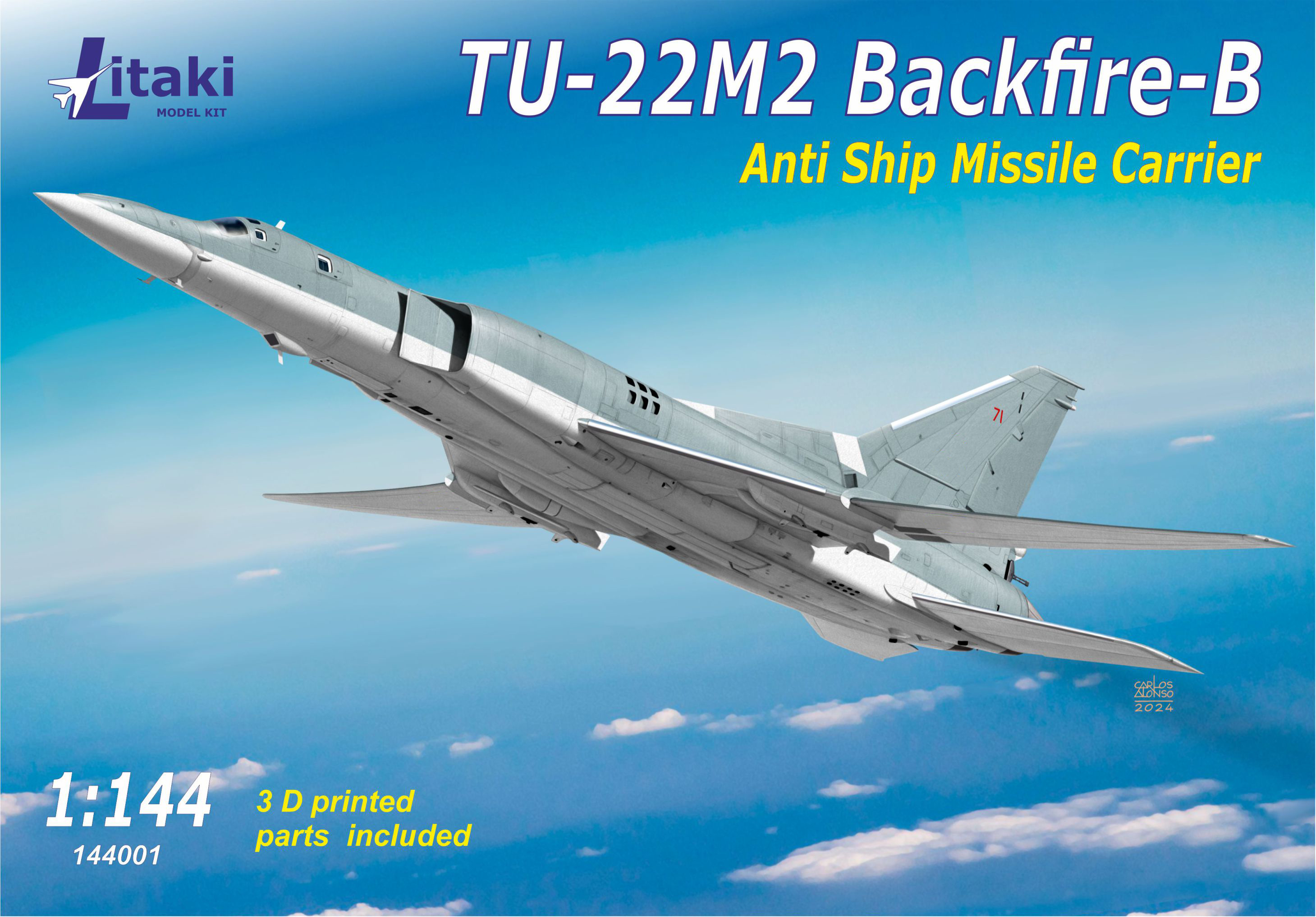 Сборная модель 1/144 Туполев Ту-22М2 Backfire-B (Litaki Model Kit)