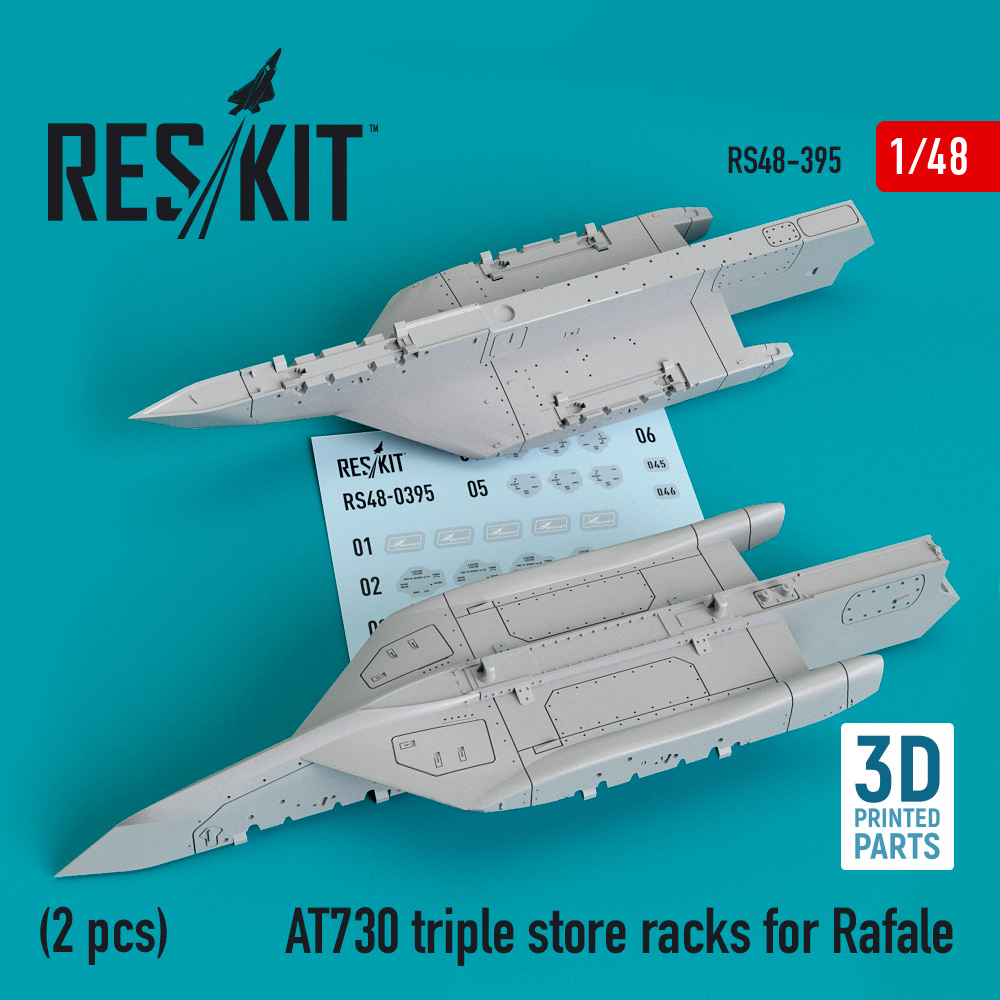 Дополнения из смолы 1/48 AT730 triple store racks for Dassault Rafale (2 pcs) (ResKit)