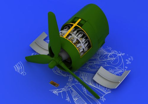 Дополнения из смолы 1/48 Двигатель Grumman Hellcat F6F-3/F6F-5 R-2800-10 (для модели Eduard kits)