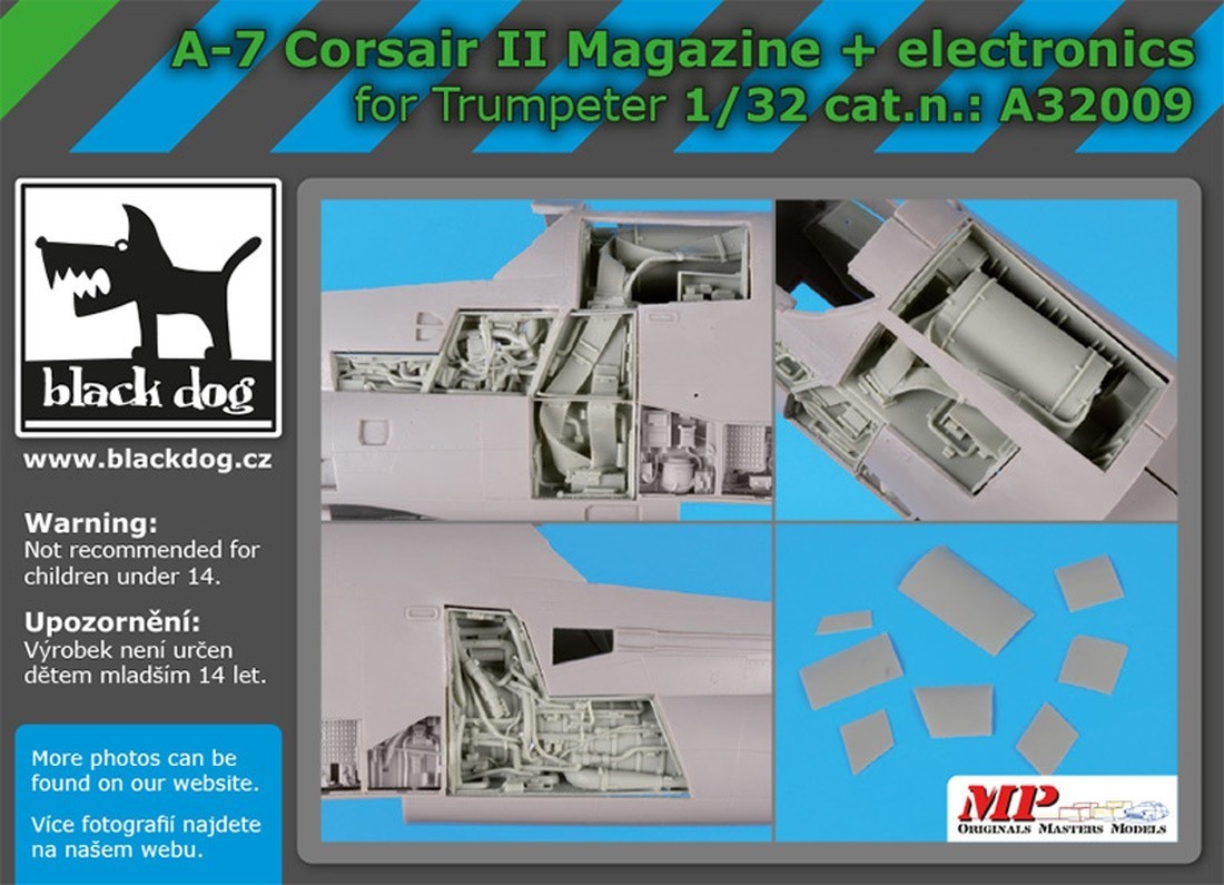 Дополнения из смолы 1/32 LTV A-7D/A-7E Corsair II magazine + electronics (для Trumpeter kits)
