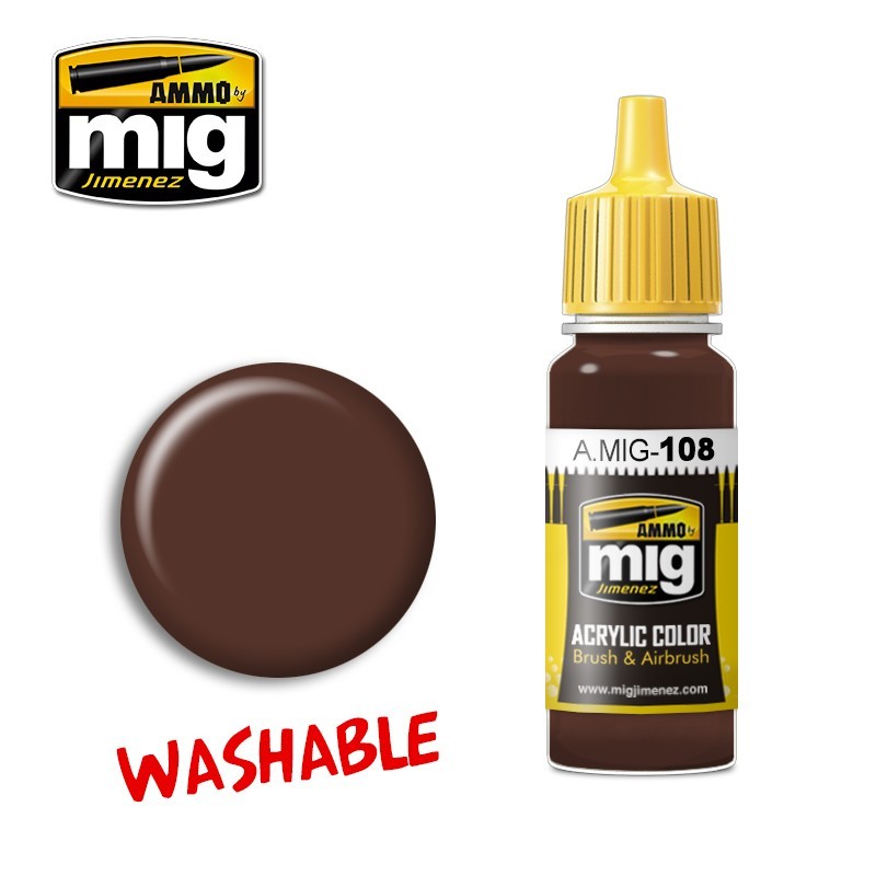 Краска акриловая WASHABLE MUD (смываемая грязь)  (Ammo Mig) (17ml)