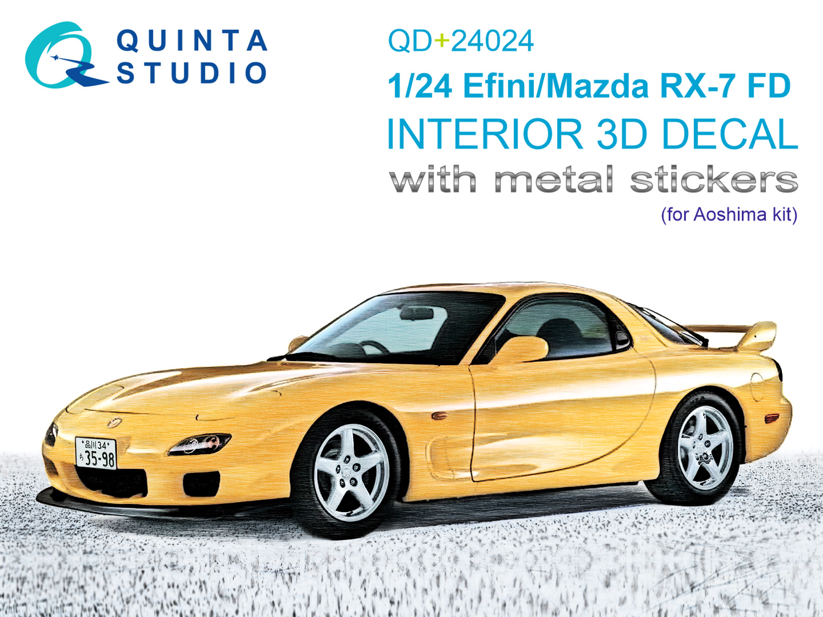 3D Декаль интерьера кабины Efini/Mazda RX-7FD (Aoshima)